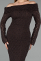 Midi Brown Dantelle Party Dress ABK2488