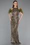 Long Olive Drab Evening Dress ABU5538