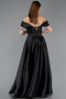 Long Black Satin Evening Dress ABU5530
