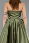 Long Olive Drab Satin Evening Dress ABU5541