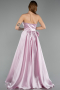 Long Powder Color Satin Evening Dress ABU5541
