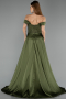 Long Olive Drab Beaded Evening Dress ABU5542