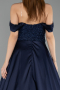 Long Navy Blue Beaded Evening Dress ABU5542
