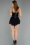 Mini Black Satin Party Dress ABK2497