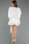 Mini White Chiffon Party Dress ABK2499