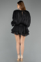 Mini Black Chiffon Party Dress ABK2499