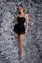 Mini Black Satin Party Dress ABK2497