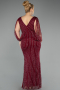 Long Burgundy Stony Plus Size Evening Dress ABU5478