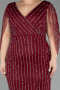 Long Burgundy Stony Plus Size Evening Dress ABU5478