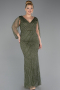 Long Olive Drab Stony Plus Size Evening Dress ABU5478