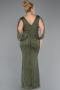 Long Olive Drab Stony Plus Size Evening Dress ABU5478