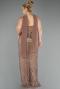 Long Copper Beaded Plus Size Evening Gown ABU5495