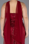 Long Burgundy Beaded Plus Size Evening Gown ABU5495