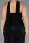 Long Black Beaded Plus Size Evening Gown ABU5495