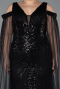 Long Black Beaded Plus Size Evening Gown ABU5498