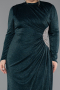 Long Emerald Green Plus Size Hijab Dress ABU5502