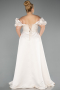 Beige Long Beaded Plus Size Evening Dress ABU5155