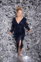 Midi Navy Blue Plus Size Cocktail Dress ABK1956