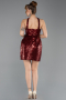 Burgundy Halter Neck Mini Sequin Party Dress ABK2201