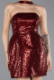 Burgundy Halter Neck Mini Sequin Party Dress ABK2201