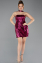 Fuchsia Halter Neck Mini Sequin Party Dress ABK2201