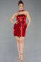 Red Halter Neck Mini Sequin Party Dress ABK2201