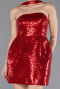 Red Halter Neck Mini Sequin Party Dress ABK2201