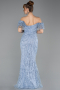 Long Indigo Beaded Evening Dress ABU5547