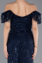 Long Navy Blue Beaded Evening Dress ABU5547