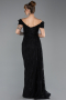 Long Black Laced Evening Dress ABU5553
