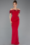 Red Off Shoulder Long Evening Dress ABU5562