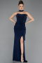 Long Navy Blue Prom Gown ABU5564