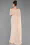 Long Beige Chiffon Evening Dress ABU5418