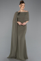 Olive Drab Long Chiffon Evening Dress ABU5418