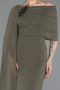 Olive Drab Long Chiffon Evening Dress ABU5418