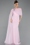 Powder Color Long Chiffon Evening Dress ABU5418