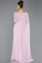 Powder Color Long Chiffon Evening Dress ABU5418