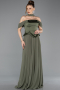 Long Olive Drab Chiffon Evening Dress ABU5327