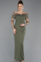Olive Drab Long Beaded Evening Dress ABU5550