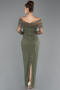 Olive Drab Long Beaded Evening Dress ABU5550