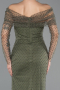 Olive Drab Long Beaded Evening Dress ABU5550