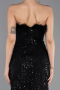 Long Black Beaded Evening Dress ABU5590
