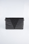 Black-Silver Suede Evening Bag KC414
