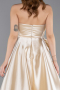Long Beige Satin Evening Dress ABU5929