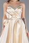 Long Beige Satin Evening Dress ABU5929