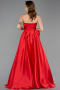 Red Long Satin Evening Dress ABU5541