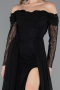 Long Black Chiffon Evening Dress ABU5602