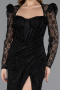 Long Black Dantelle Evening Dress ABU5604