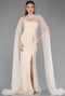 Long Beige Dantelle Evening Dress ABU5614