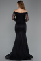 Long Black Dantelle Evening Dress ABU5617